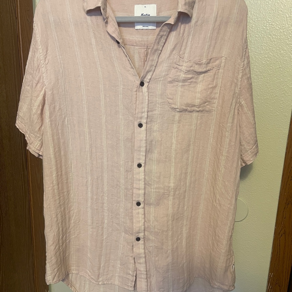 Katin XL Men's Pink SS Button Up Shirt